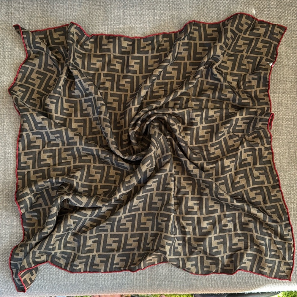 Rare FENDI Zucca Signature Silk Scarf 😍🔥